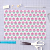 Cute Pink Cupcakes Pattern Pastel Pink Tissuepapier (Craft)