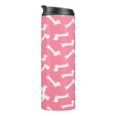 Cute Pink Custom Dachshund Patroon Thermosbeker (Geroteerd rechts)