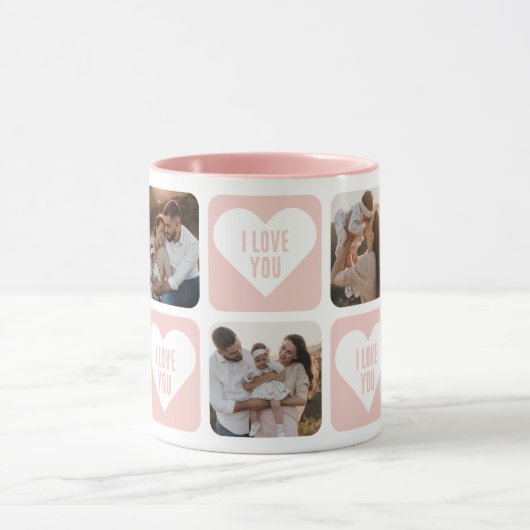 Cute Pink Custom Photo I Love You Mok (Midden)