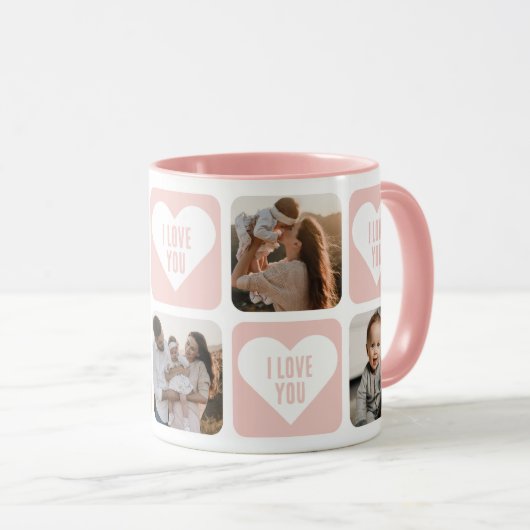 Cute Pink Custom Photo I Love You Mok (Voorkant rechts)