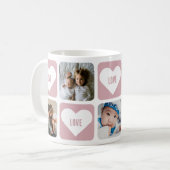 Cute Pink Custom Photo Love Mok met hart (Voorkant links)