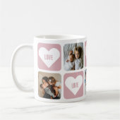 Cute Pink Custom Photo Love Mok met hart (Links)