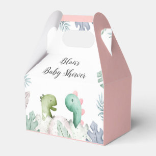 Cute Pink Cute Dinosaurs Baby shower Favor Box Bedankdoosjes