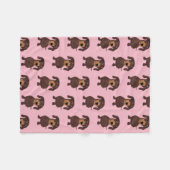 Cute Pink Dachshund Blanket Weiner Sause Dog Fleece Deken (Voorkant (Horizontaal))