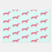 Cute Pink Dachshund Dog Patroon  Inpakpapier Vel (Voorkant 2)