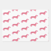 Cute Pink Dachshund Dog Patroon  Inpakpapier Vel (Voorkant)