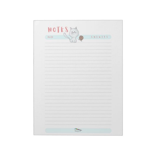 Cute Pink Daily Lined Notes Notespad Notitieblok (Linkerzijde)
