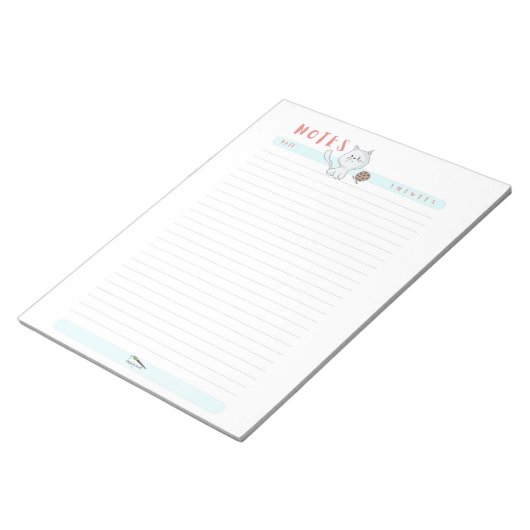 Cute Pink Daily Lined Notes Notespad Notitieblok (Schuin)