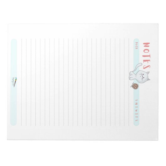 Cute Pink Daily Lined Notes Notespad Notitieblok (Voorkant)