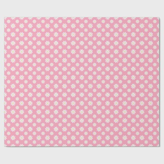 Cute Pink Daisies Floral Pattern Cadeaupapier (Vlak)
