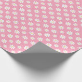 Cute Pink Daisies Floral Pattern Cadeaupapier (Hoek)