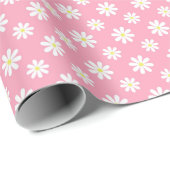 Cute Pink Daisies Floral Pattern Cadeaupapier (Rol Hoek)
