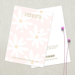 Cute Pink Daisy Floral Earring Display Card Visitekaartje