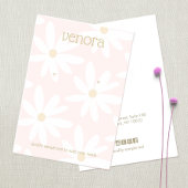 Cute Pink Daisy Floral Earring Display Card Visitekaartje