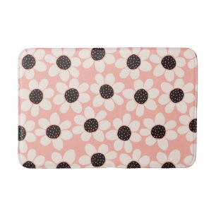 Cute Pink Daisy Flower Pattern Badmat
