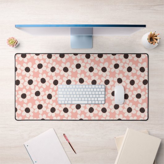 Cute Pink Daisy Flower Pattern Bureaumat (Kantoor 1)