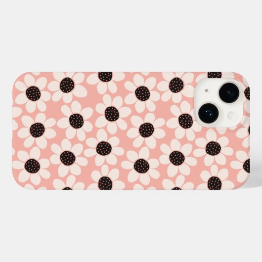 Cute Pink Daisy Flower Pattern Case-Mate iPhone Case (Achterkant (horizontaal))