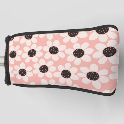 Cute Pink Daisy Flower Pattern Golfheadcover (Voorkant)