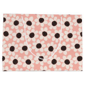 Cute Pink Daisy Flower Pattern Groot Cadeauzakje (Achterkant)
