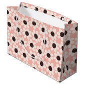 Cute Pink Daisy Flower Pattern Groot Cadeauzakje (Achterkant Gekanteld)