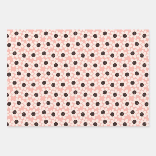 Cute Pink Daisy Flower Pattern Inpakpapier Vel (Voorkant)