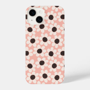 Cute Pink Daisy Flower Pattern iPhone 14 Hoesje
