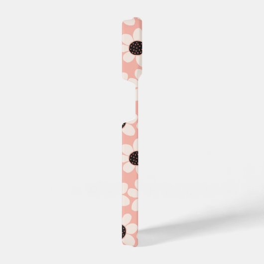 Cute Pink Daisy Flower Pattern iPhone Hoesje (Rechterkant)