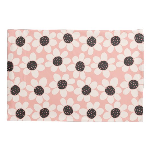 Cute Pink Daisy Flower Pattern Kussensloop (Achterkant)