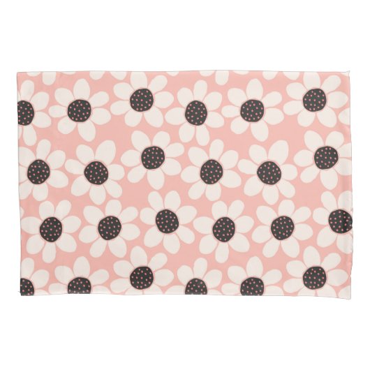 Cute Pink Daisy Flower Pattern Kussensloop (Voorkant)