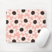 Cute Pink Daisy Flower Pattern Muismat (Met muis)