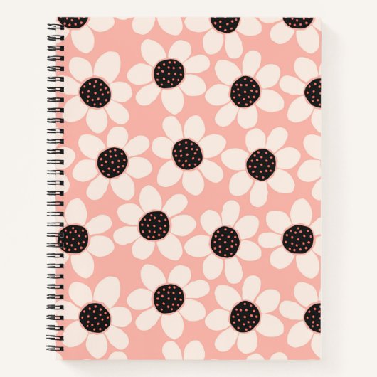 Cute Pink Daisy Flower Pattern Notitieboek (Voorkant)