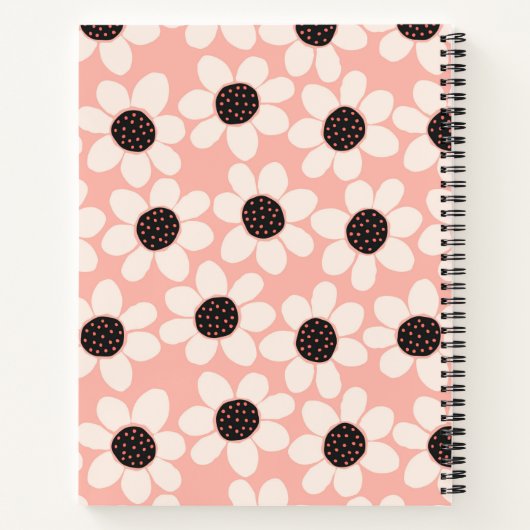 Cute Pink Daisy Flower Pattern Notitieboek (Achterkant)