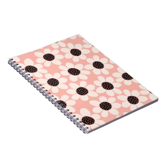 Cute Pink Daisy Flower Pattern Notitieboek (Rechterzijde)