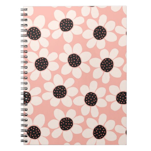 Cute Pink Daisy Flower Pattern Notitieboek (Voorkant)