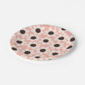 Cute Pink Daisy Flower Pattern Papieren Bordje (Gekanteld)