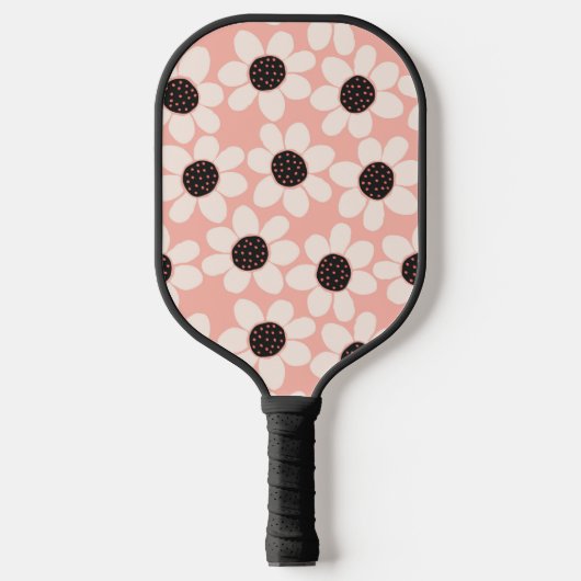 Cute Pink Daisy Flower Pattern Pickleball Paddle (Voorkant)