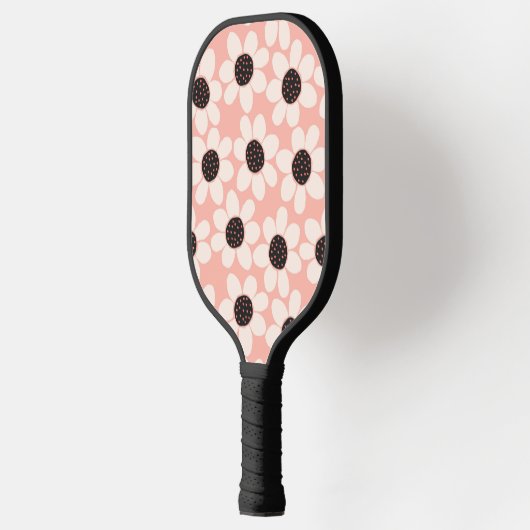 Cute Pink Daisy Flower Pattern Pickleball Paddle (Links)