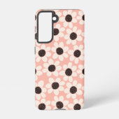 Cute Pink Daisy Flower Pattern Samsung Galaxy Hoesje (Achterkant)