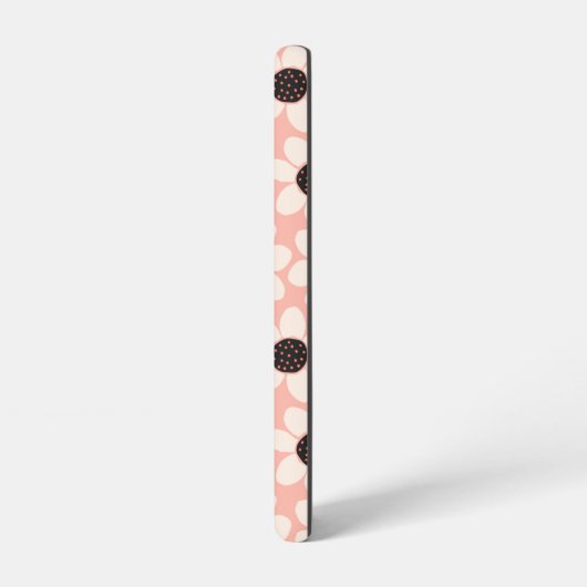 Cute Pink Daisy Flower Pattern Samsung Galaxy Hoesje (Linkerkant)
