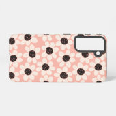 Cute Pink Daisy Flower Pattern Samsung Galaxy Hoesje (Achterkant horizontaal)