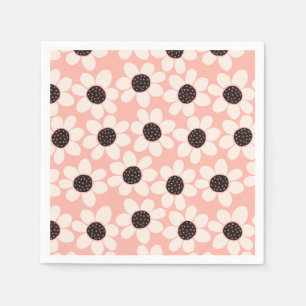 Cute Pink Daisy Flower Pattern Servet