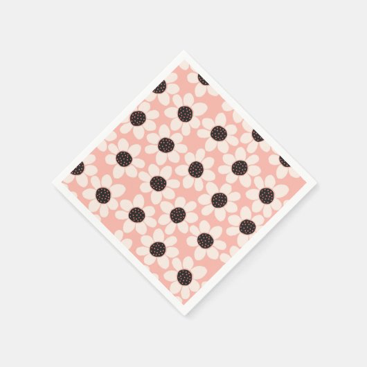 Cute Pink Daisy Flower Pattern Servet (Hoek)