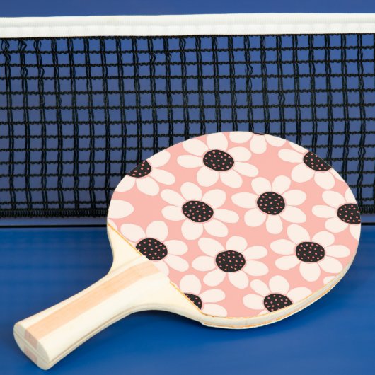 Cute Pink Daisy Flower Pattern Tafeltennisbatje (Insitu)