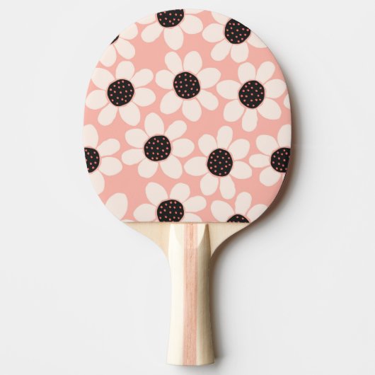Cute Pink Daisy Flower Pattern Tafeltennisbatje (Voorkant)