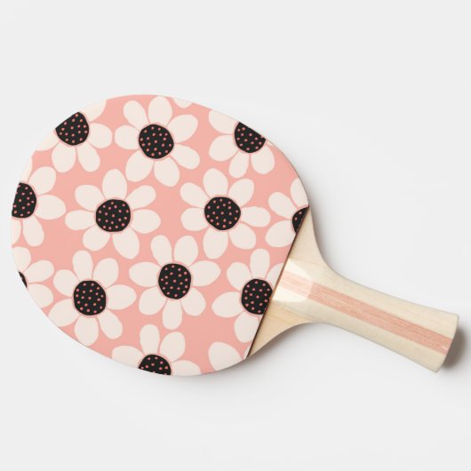 Cute Pink Daisy Flower Pattern Tafeltennisbatje (Zijkant)