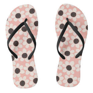 Cute Pink Daisy Flower Pattern Teenslippers