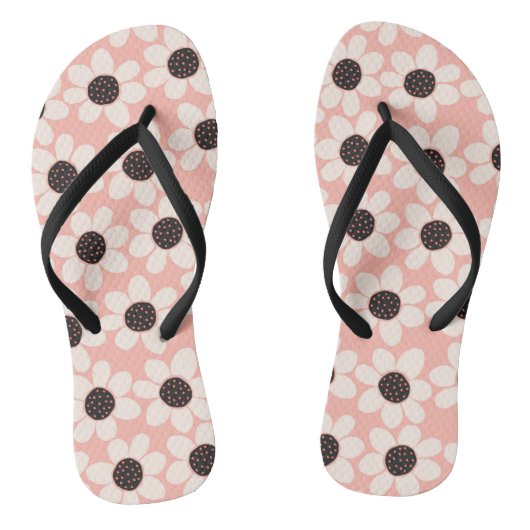 Cute Pink Daisy Flower Pattern Teenslippers (Voetbed)
