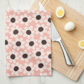 Cute Pink Daisy Flower Pattern Theedoek (Quarter Fold)
