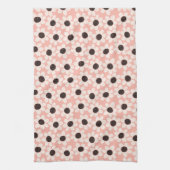 Cute Pink Daisy Flower Pattern Theedoek (Verticaal)