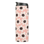 Cute Pink Daisy Flower Pattern Thermosbeker (Geroteerd rechts)